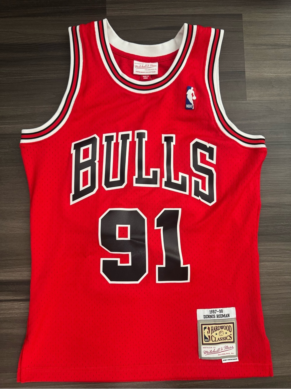 Mitchell & Ness Chicago Bulls Dennis Rodman 91 1997-98 NBA Swingman Jersey Men S